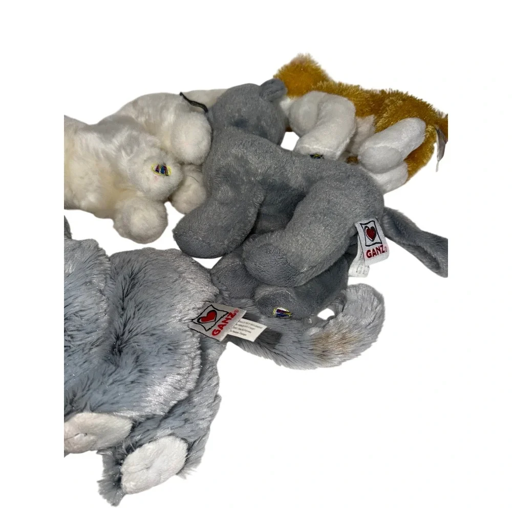 Ganz Webkinz Cat Plush Lot of 4 Ginger White Grey Tabby Stuffed Animal Toys